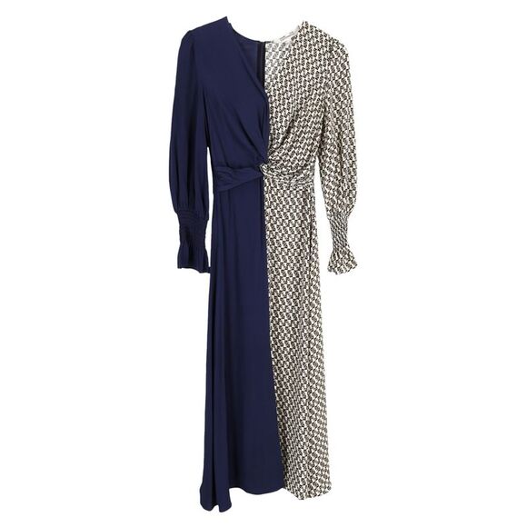 Diane von Furstenberg Michelle Knotted Paneled Midi Dress...